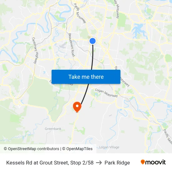 Kessels Rd at Grout Street, Stop 2/58 to Park Ridge map