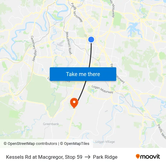 Kessels Rd at Macgregor, Stop 59 to Park Ridge map
