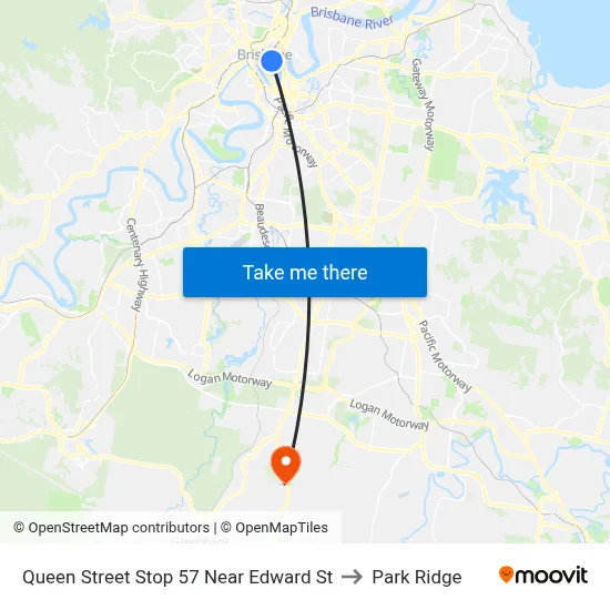 Queen Street Stop 57 Near Edward St to Park Ridge map