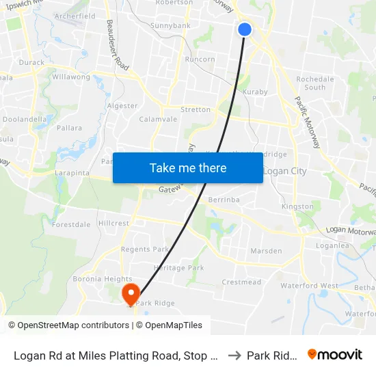 Logan Rd at Miles Platting Road, Stop 82 to Park Ridge map