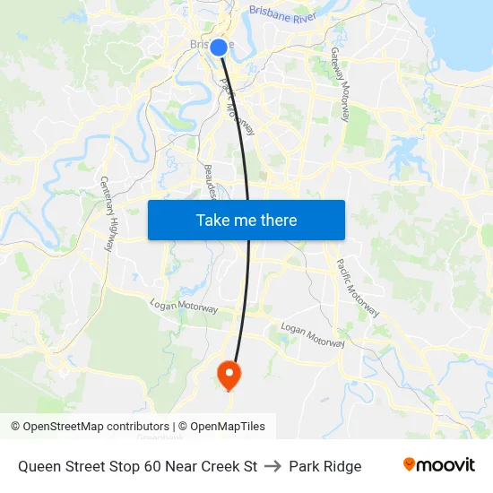 Queen Street Stop 60 Near Creek St to Park Ridge map