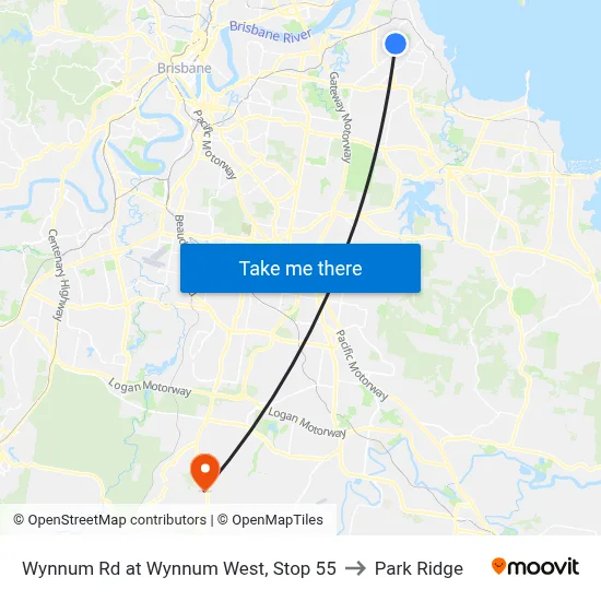 Wynnum Rd at Wynnum West, Stop 55 to Park Ridge map