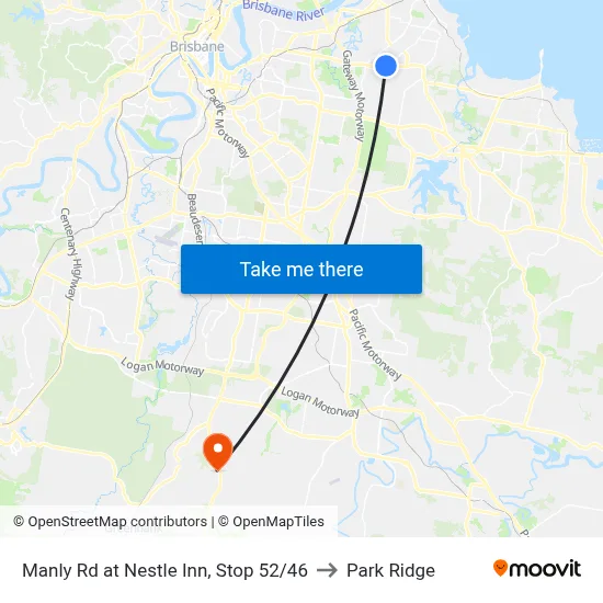 Manly Rd at Nestle Inn, Stop 52/46 to Park Ridge map