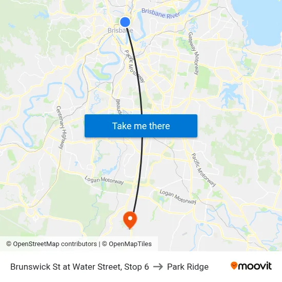 Brunswick St at Water Street, Stop 6 to Park Ridge map