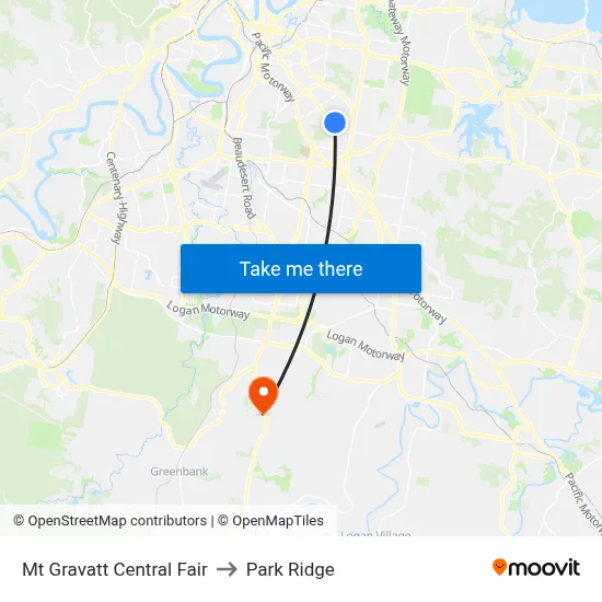 Mt Gravatt Central Fair to Park Ridge map