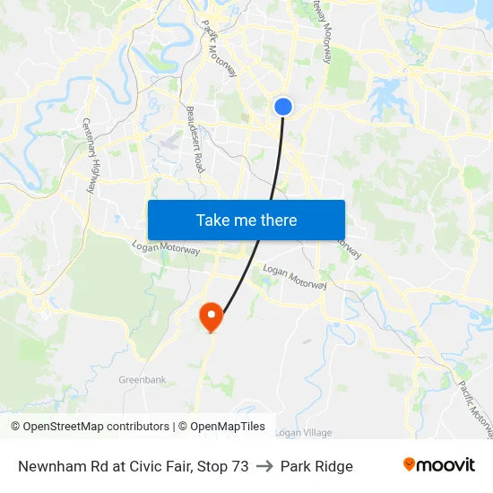 Newnham Rd at Civic Fair, Stop 73 to Park Ridge map