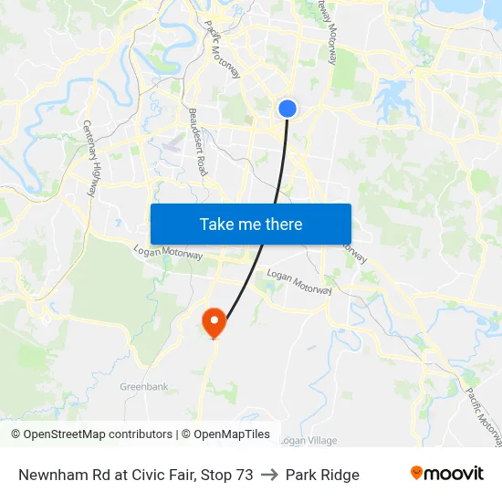 Newnham Rd at Civic Fair, Stop 73 to Park Ridge map