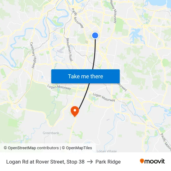 Logan Rd at Rover Street, Stop 38 to Park Ridge map