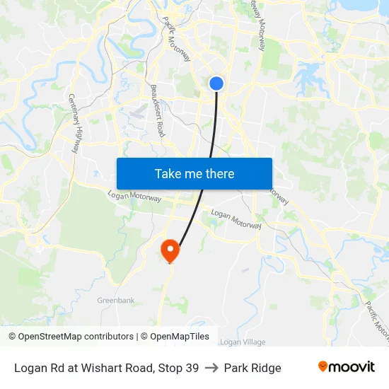 Logan Rd at Wishart Road, Stop 39 to Park Ridge map