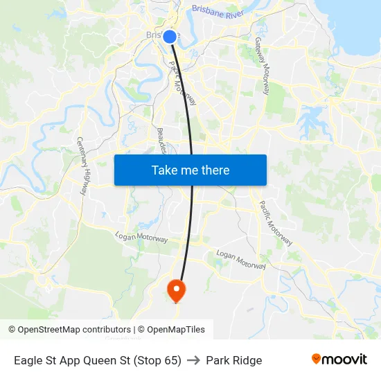 Eagle St App Queen St (Stop 65) to Park Ridge map