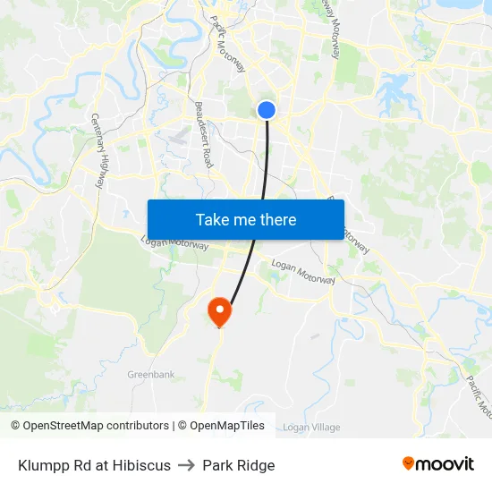 Klumpp Rd at Hibiscus to Park Ridge map
