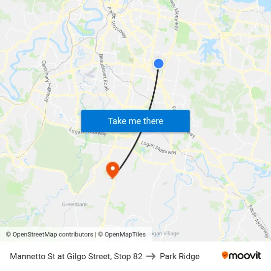 Mannetto St at Gilgo Street, Stop 82 to Park Ridge map