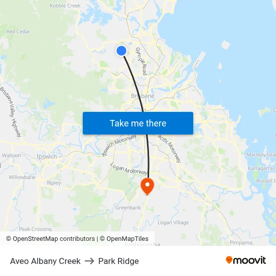 Aveo Albany Creek to Park Ridge map