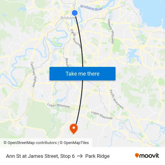 Ann St at James Street, Stop 6 to Park Ridge map