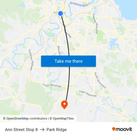 Ann Street Stop 8 to Park Ridge map