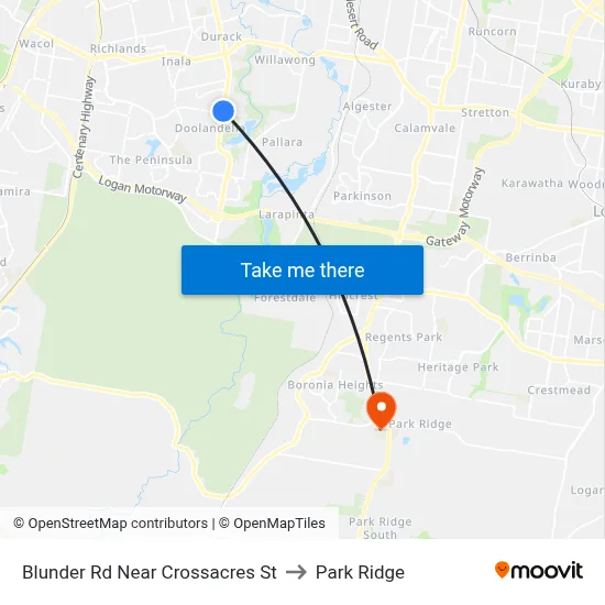 Blunder Rd Near Crossacres St to Park Ridge map