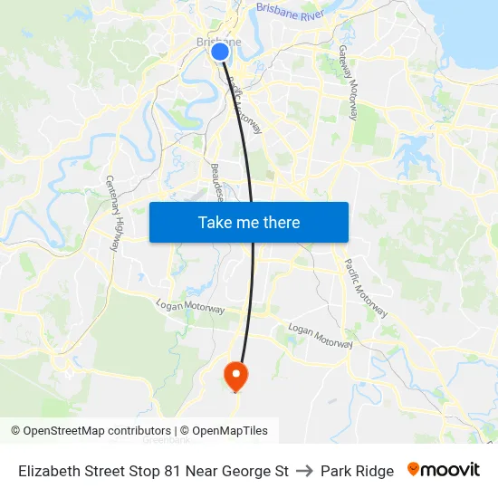 Elizabeth Street Stop 81 Near George St to Park Ridge map