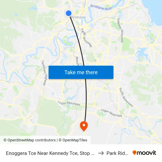 Enoggera Tce Near Kennedy Tce, Stop 10 to Park Ridge map
