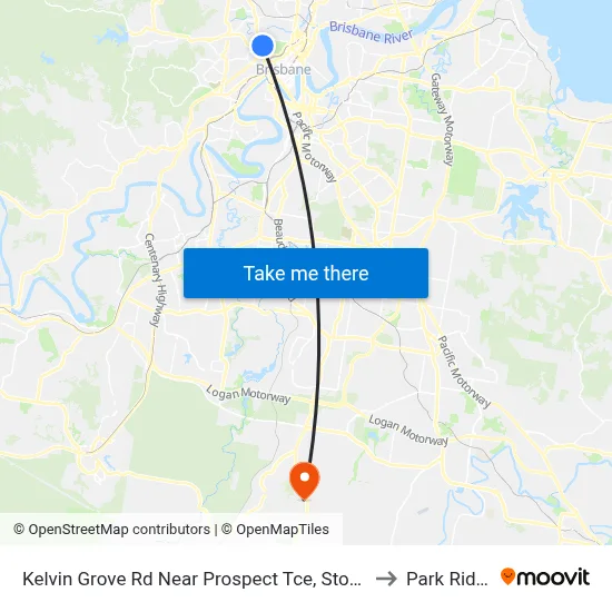 Kelvin Grove Rd Near Prospect Tce, Stop 13 to Park Ridge map