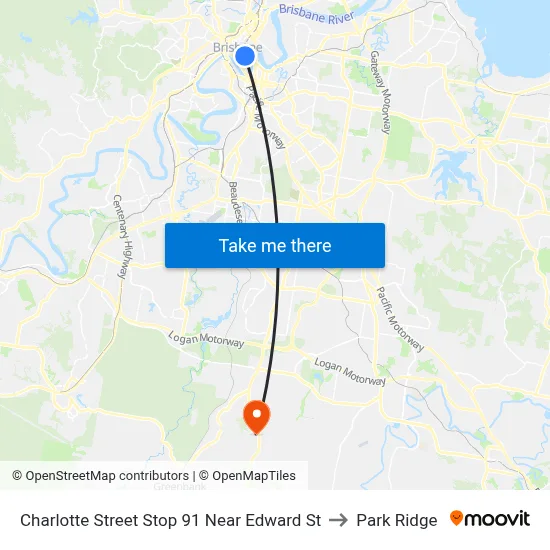 Charlotte Street Stop 91 Near Edward St to Park Ridge map