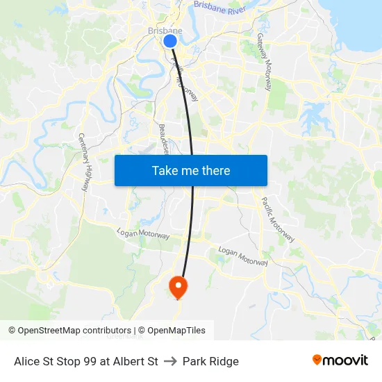 Alice St Stop 99 at Albert St to Park Ridge map