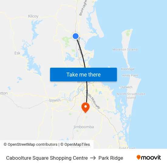 Caboolture Square Shopping Centre to Park Ridge map