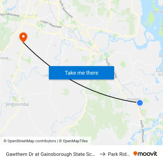 Gawthem Dr at Gainsborough State School to Park Ridge map