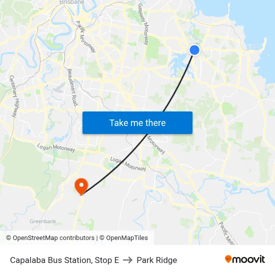 Capalaba Bus Station, Stop E to Park Ridge map