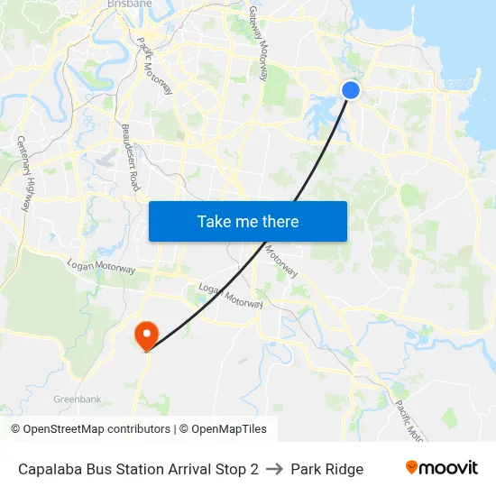Capalaba Bus Station Arrival Stop 2 to Park Ridge map