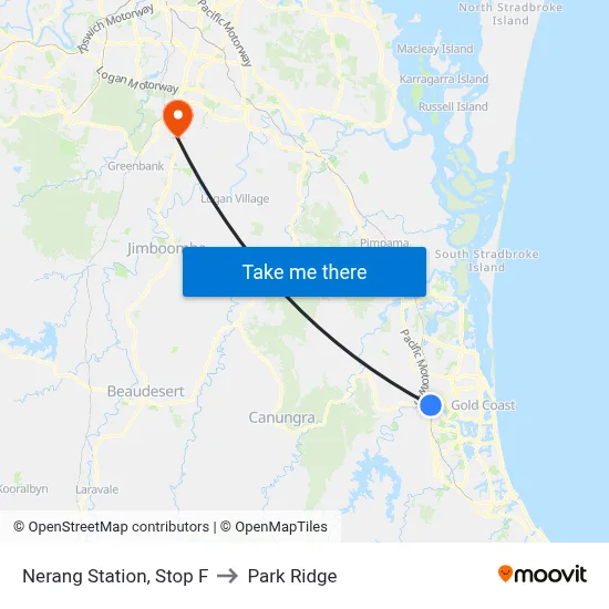 Nerang Station, Stop F to Park Ridge map