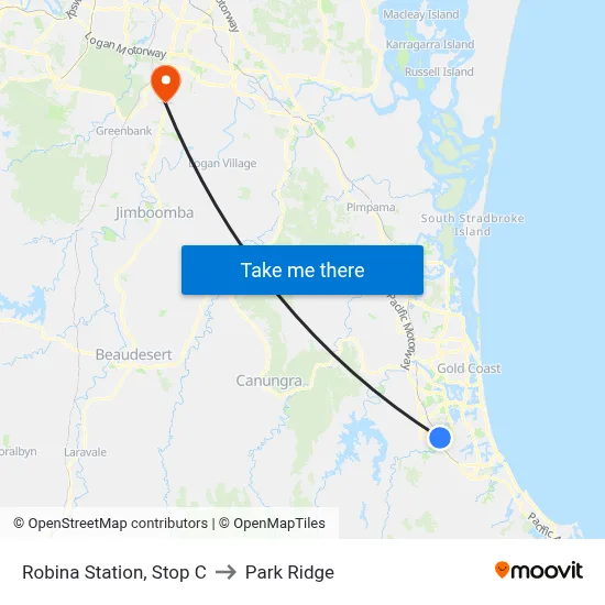 Robina Station, Stop C to Park Ridge map