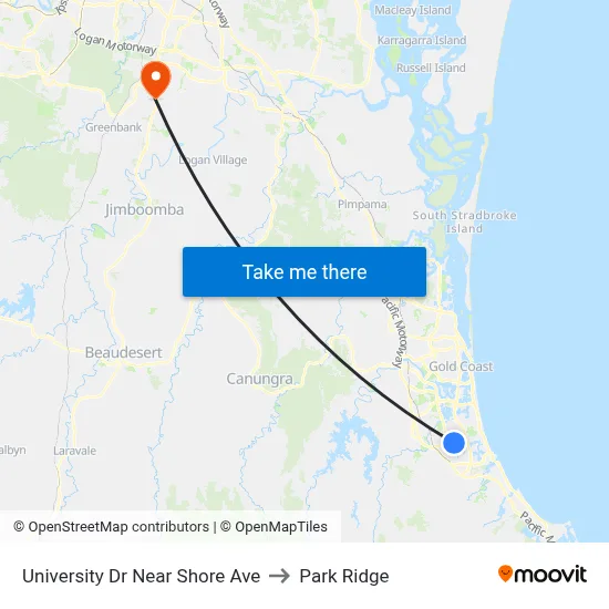 University Dr Near Shore Ave to Park Ridge map