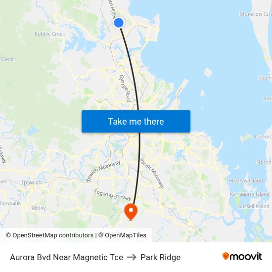 Aurora Bvd Near Magnetic Tce to Park Ridge map