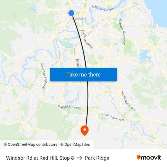 Windsor Rd at Red Hill, Stop 8 to Park Ridge map