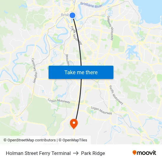 Holman Street Ferry Terminal to Park Ridge map
