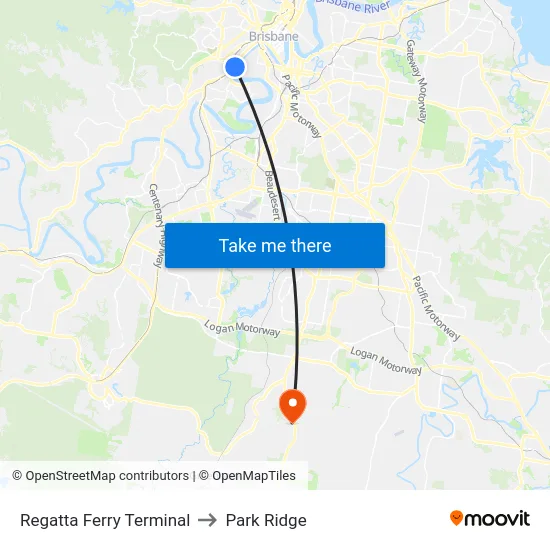 Regatta Ferry Terminal to Park Ridge map