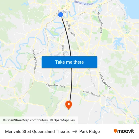 Merivale St at Queensland Theatre to Park Ridge map