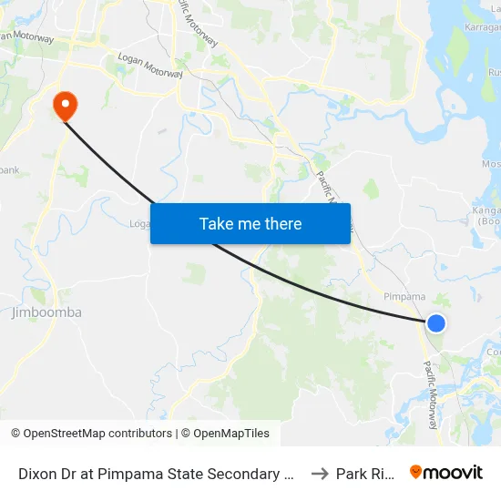 Dixon Dr at Pimpama State Secondary College to Park Ridge map