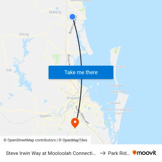 Steve Irwin Way at Mooloolah Connection Rd to Park Ridge map