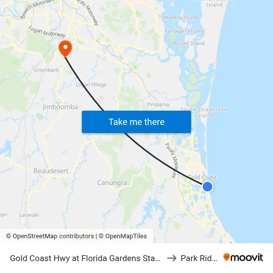 Gold Coast Hwy at Florida Gardens Station to Park Ridge map