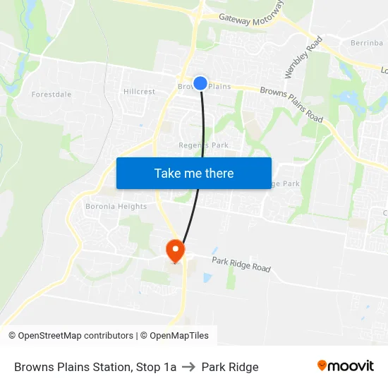 Browns Plains Station, Stop 1a to Park Ridge map