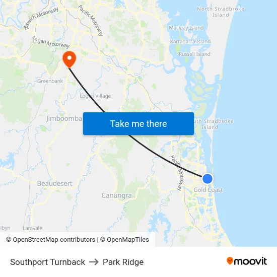Southport Turnback to Park Ridge map