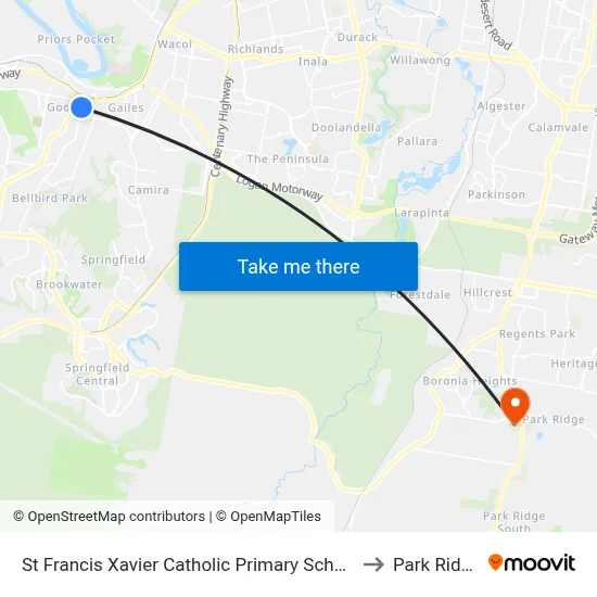 St Francis Xavier Catholic Primary School to Park Ridge map