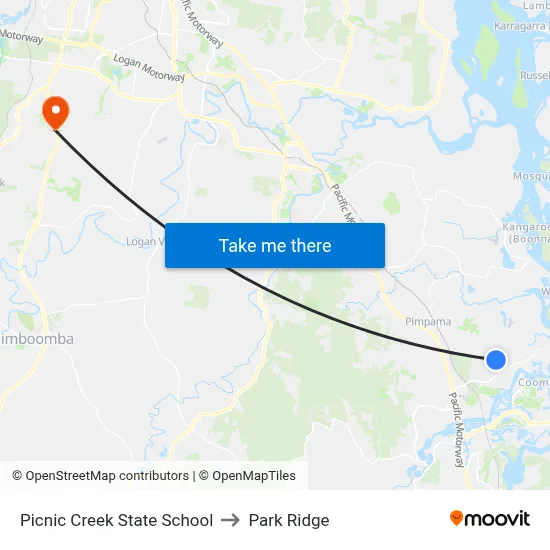 Picnic Creek State School to Park Ridge map