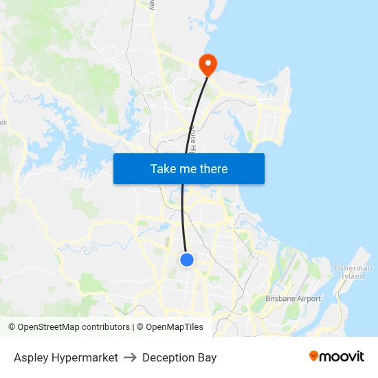 Aspley Hypermarket to Deception Bay map