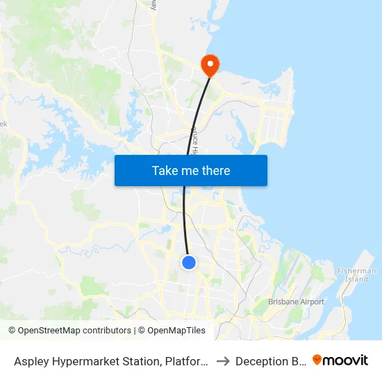 Aspley Hypermarket Station, Platform C to Deception Bay map