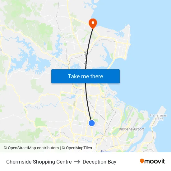 Chermside Shopping Centre to Deception Bay map