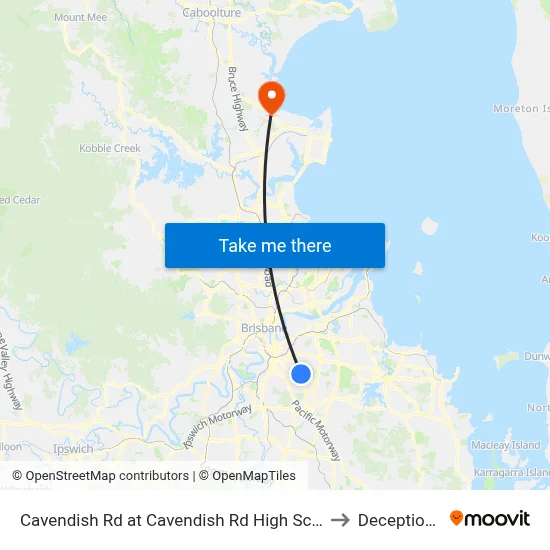 Cavendish Rd at Cavendish Rd High School, Stop 41 to Deception Bay map