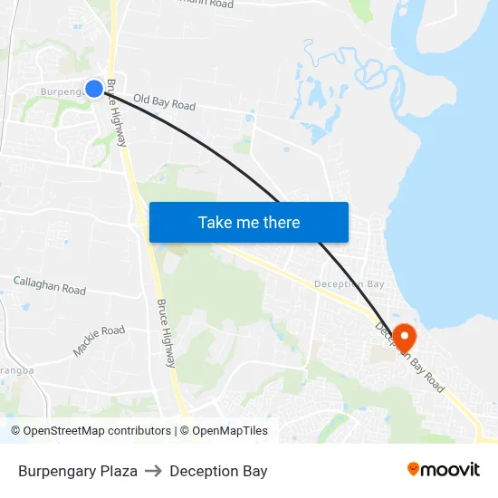 Burpengary Plaza to Deception Bay map