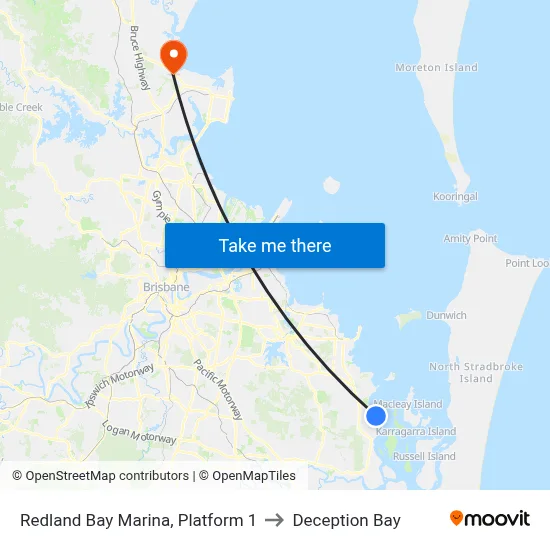 Redland Bay Marina, Platform 1 to Deception Bay map